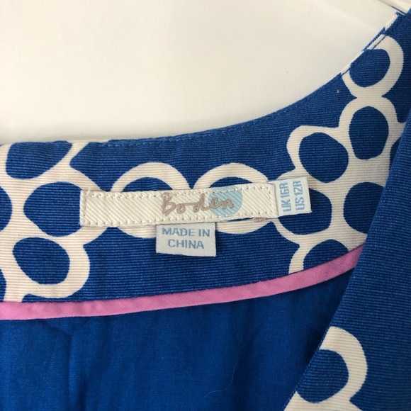 Boden Blue and White Mini Dress - Picture 4 of 4